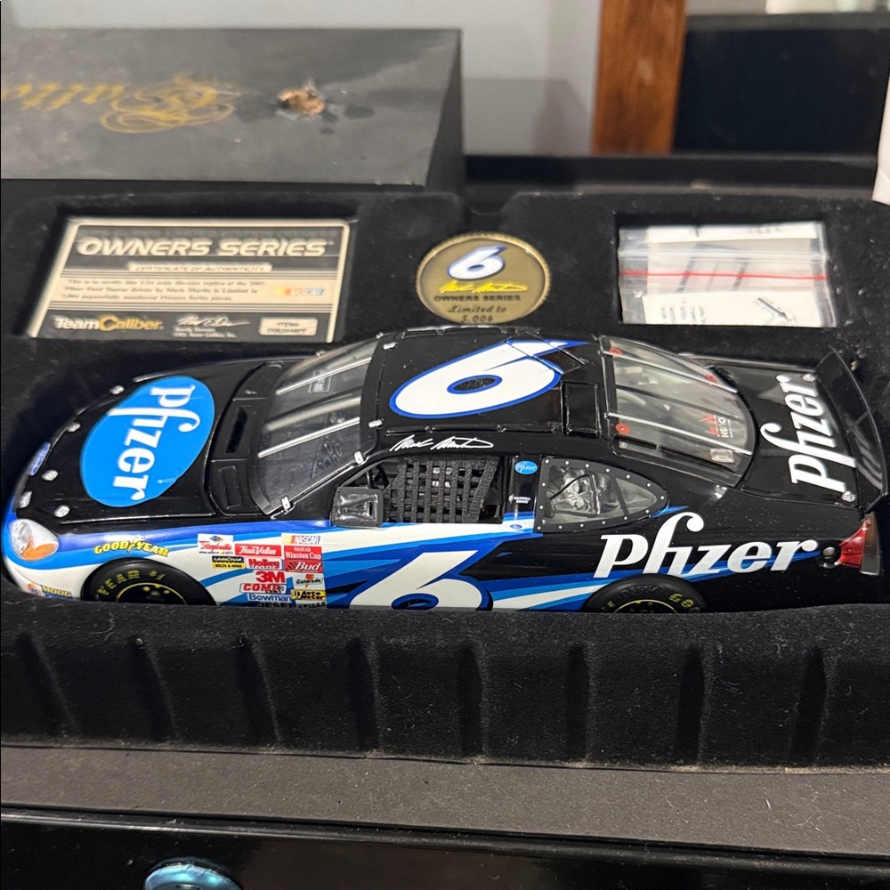 Black and Blue Diecast Model Car